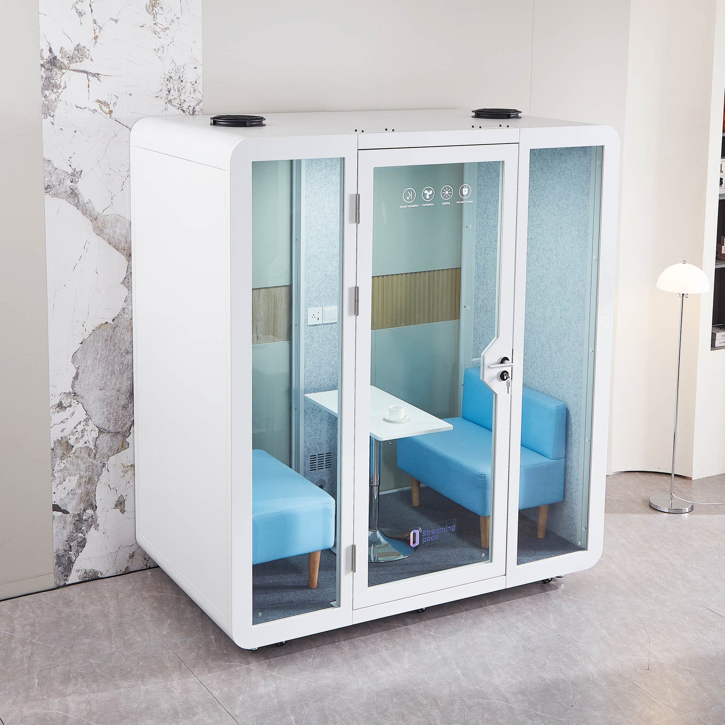 NoVoxPod Grande Office Sound Pod Meeting Booth - 2-4 Person Size