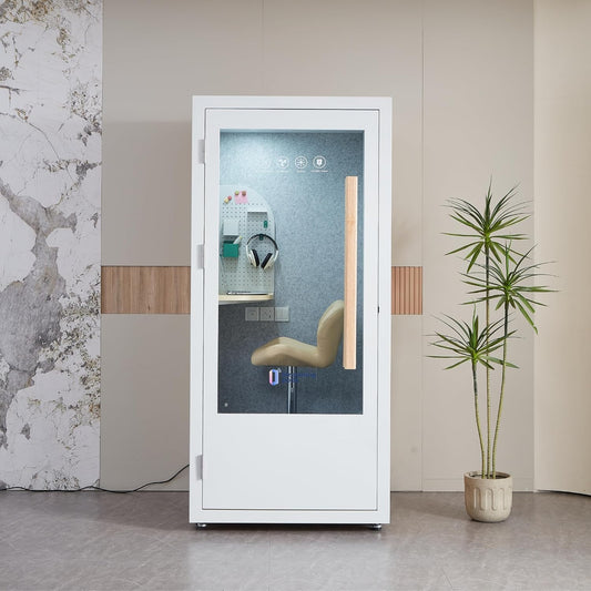 NoVoxPod Solo Office Sound Pod - Single Person (White)